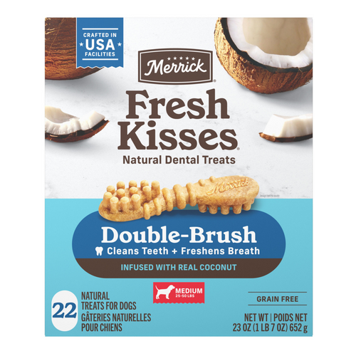 Merrick Fresh Kisses Coconut Oil and Botanics Dental Dog Chews Medium