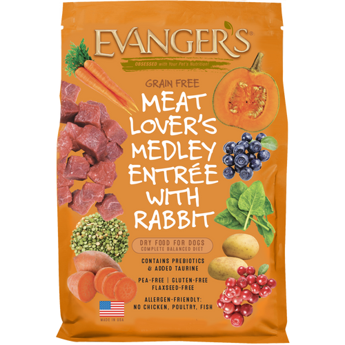 Evanger's Grain Free Meat Lover's Medley with Rabbit Dry Dog Food