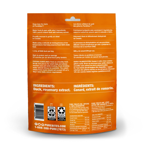 PureBites Duck Jerky Freeze Dried Raw Dog Treats