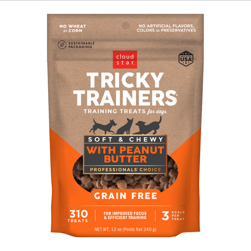 Cloud Star Tricky Trainers Soft & Chewy Grain Free Peanut Butter Dog Treats