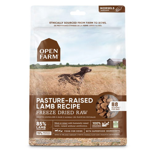 Open Farm Grain Free Pasture Raised Lamb Morsels Freeze Dried Raw Dog Food