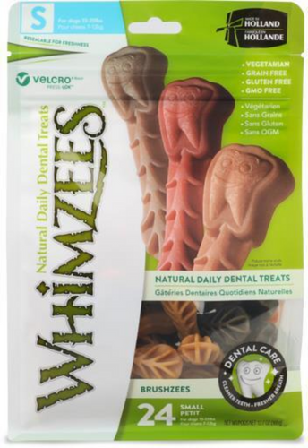 Whimzees Brushzees Natural Daily Dental Small Breed Dog Treats