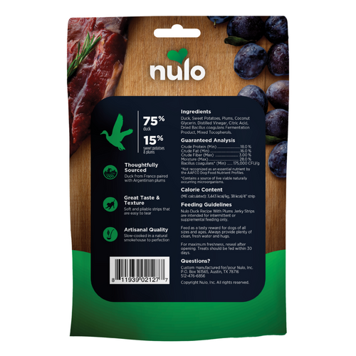 Nulo Dog Jerky Grain Free Duck & Plums