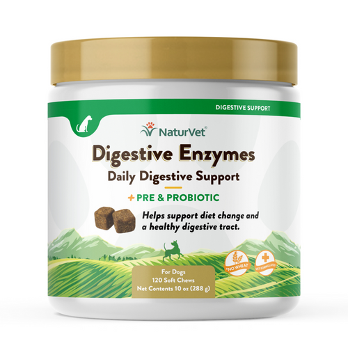 NaturVet Digestive Enzymes plus Probiotic Functional Soft Chews for Dogs