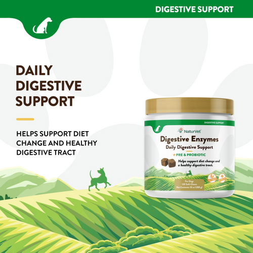 NaturVet Digestive Enzymes plus Probiotic Functional Soft Chews for Dogs