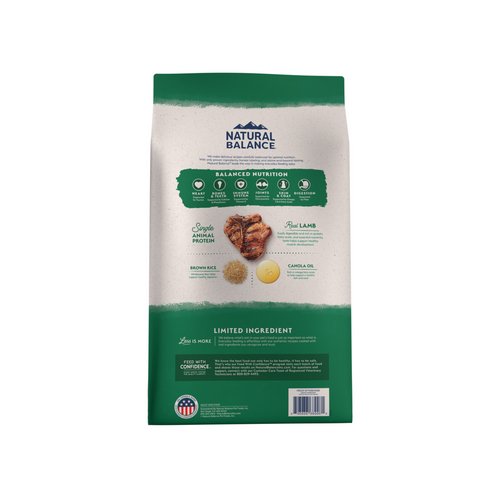 Natural Balance Limited Ingredient Dry Dog Food, Lamb & Brown Rice Recipe