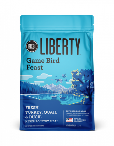 Bixbi Liberty Gamebird Feast (Turkey, Quail, Duck) Kibble Dog Food