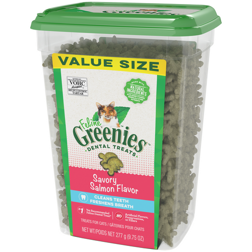 Feline Greenies Adult Dental Savory Salmon Flavor Cat Treats