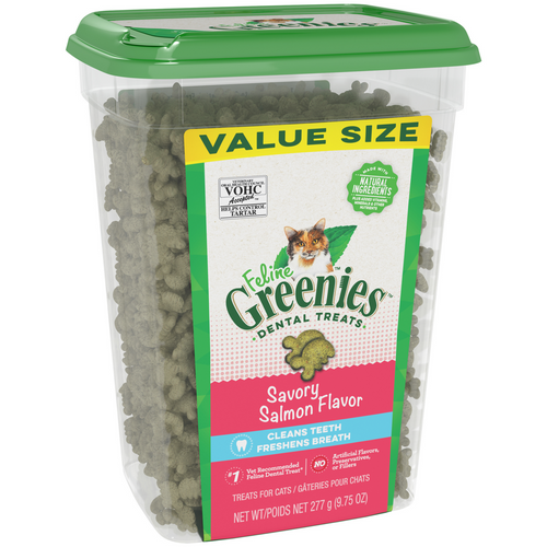 Feline Greenies Adult Dental Savory Salmon Flavor Cat Treats