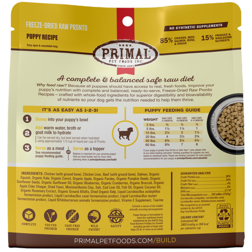 Primal Canine Puppy Formula Freeze-Dried Pronto