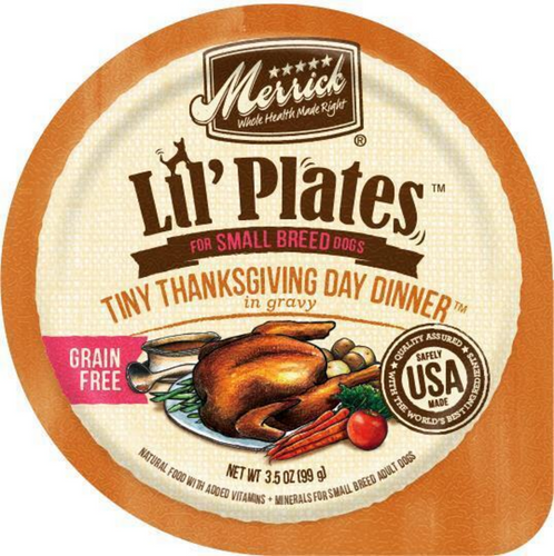 Merrick Lil' Plates Adult Small Breed Grain Free Tiny Thanksgiving Day Dinner Canned Dog Food