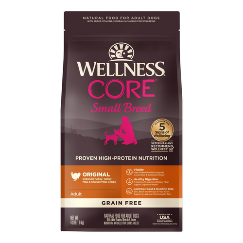 Wellness CORE Grain Free Natural Small Breed Health Turkey and Chicken Recipe Dry Dog Food
