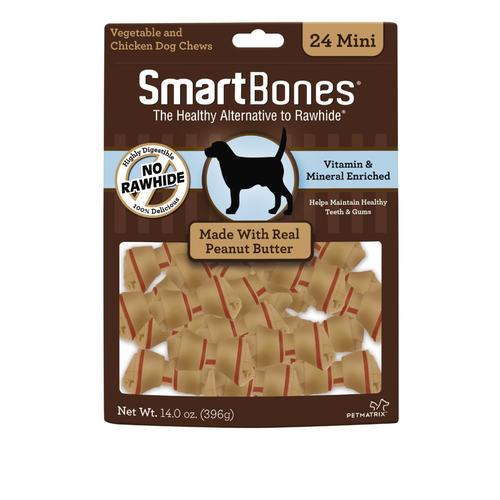 SmartBones Mini Peanut Butter Chew Bones Dog Treats