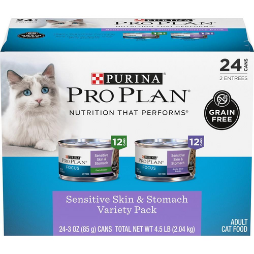 ProPlan Sensitive Skin & Stomach Poultry and Seafood Favorites Variety Pack Wet Cat Food