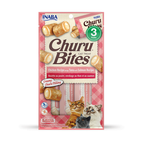 Inaba Cat Churu Bites Chicken Recipe Wraps Tuna With Salmon Recipe Cat Treats