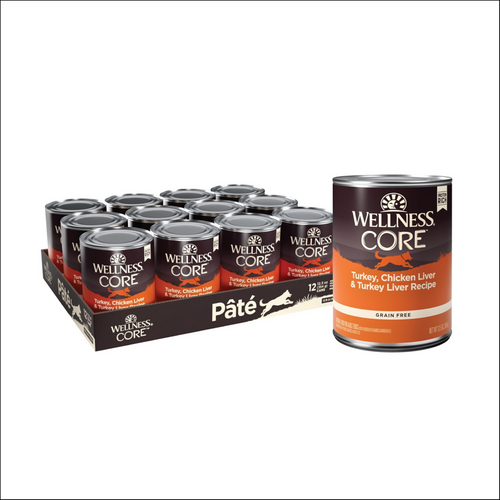 Wellness CORE Grain Free Natural Turkey, Chicken and Turkey Liver Recipe Wet Canned Dog Food