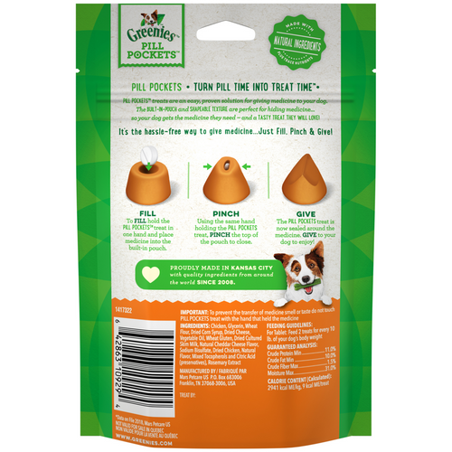 Greenies Pill Pockets Canine Cheese Flavor Dog Treats