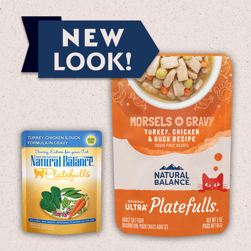 Natural Balance Original Ultra Platefulls Wet Cat Food, Turkey, Chicken, & Duck Morsels in Gravy Recipe
