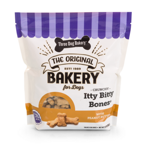 Three Dog Bakery Itty Bitty Bones Peanut Butter