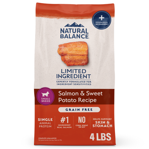 Natural Balance Limited Ingredient Grain Free Dry Dog Food for Small Breeds, Salmon & Sweet Potato