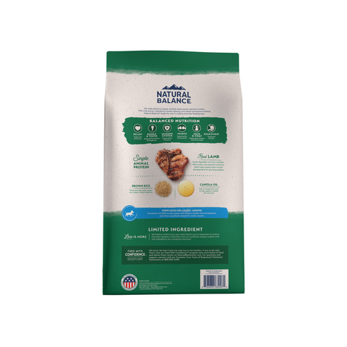 Natural Balance Limited Ingredient Puppy Dry Dog Food, Lamb & Brown Rice Recipe