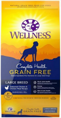 Wellness Complete Health Grain Free Large Breed Deboned Chicken and Chicken Meal Recipe Dry Dog Food