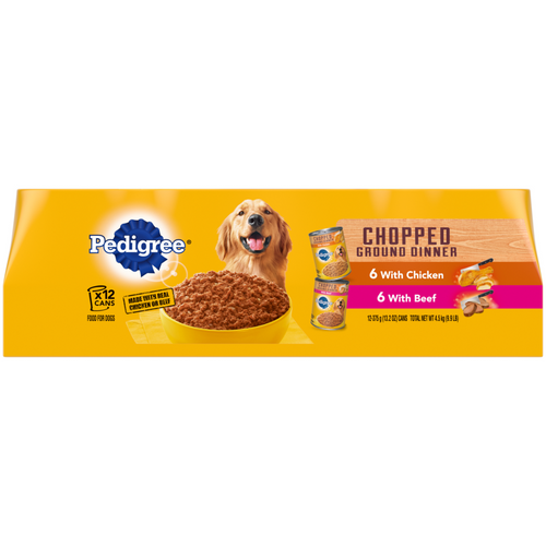 Pedigree Chopped Ground Dinner Multipack with Chicken and Beef Canned Dog Food