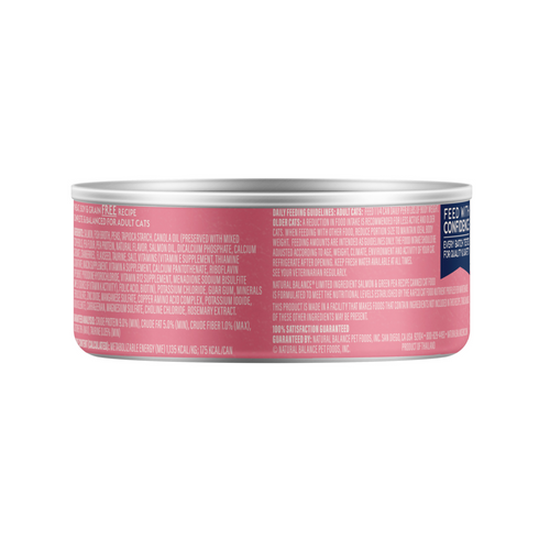 Natural Balance Limited Ingredient Wet Cat Food, Salmon & Green Pea Pate Recipe