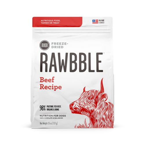 Bixbi Rawbble Freeze Dried Grain Free Beef Recipe for Dogs