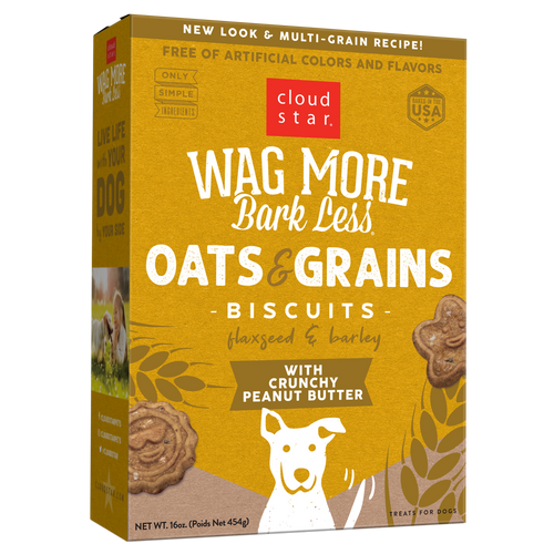 Cloud Star Wag More Bark Less Oats & Grains Crunchy Peanut Butter Dog Treats