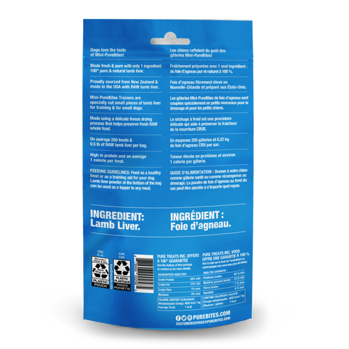 PureBites Mini Trainers Freeze Dried Lamb Liver Dog Treats
