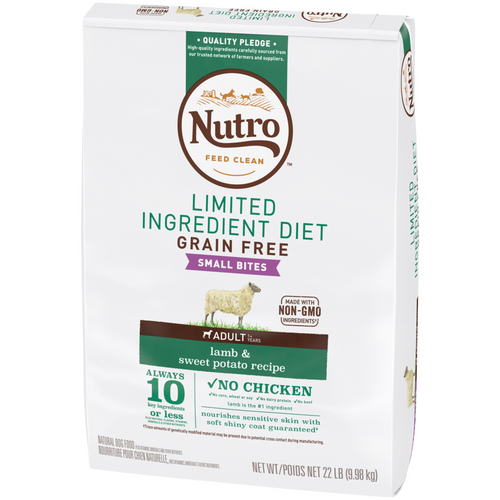 Nutro Limited Ingredient Diet Grain Free Small Bites Adult Lamb and Sweet Potato Dry Dog Food