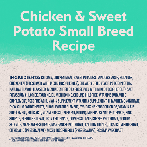 Natural Balance Limited Ingredient Grain Free Dry Dog Food for Small Breeds, Chicken & Sweet Potato Recipe