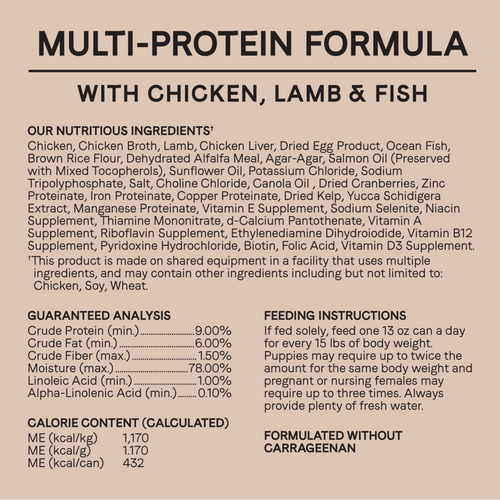 Canidae All Life Stages Wet Dog Food, Multi-Protein Formula with Chicken, Lamb & Fish, 13 oz.