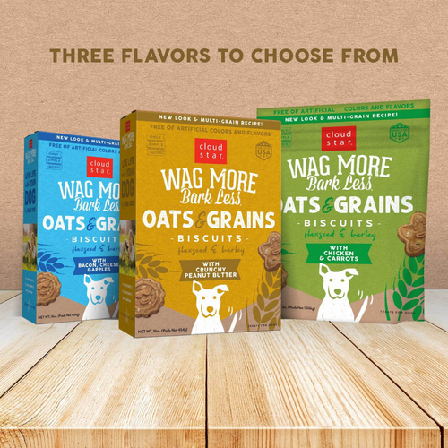 Cloud Star Wag More Bark Less Oats & Grains Crunchy Peanut Butter Dog Treats