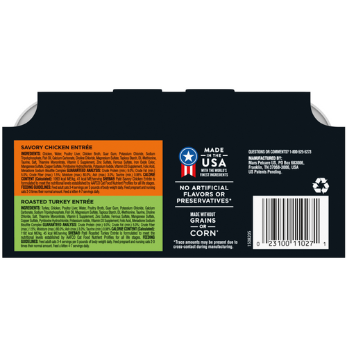 Sheba Pate Variety Pack Savory Chicken & Roasted Turkey Entres Perfect Portions Twin Pack Wet Cat Food