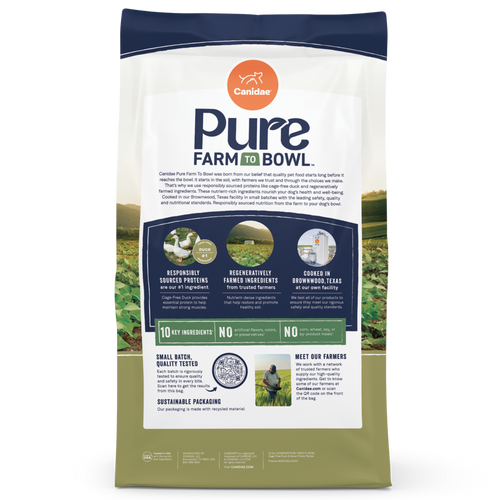 Canidae Pure Farm To Bowl Cage-Free Duck & Sweet Potato Recipe Dog Food