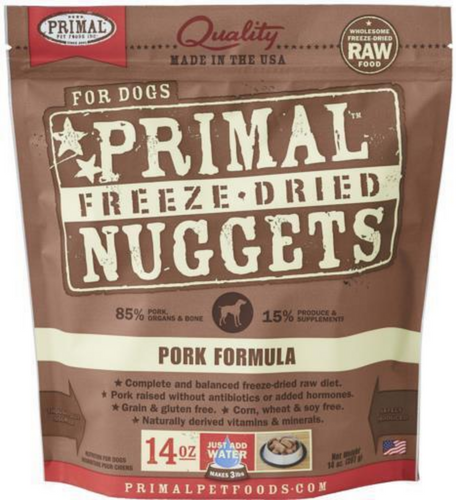 Primal Freeze-Dried Nuggets Grain Free Pork Formula Complete Diet Dog Food