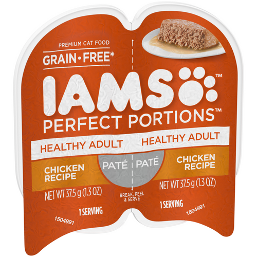 Iams Perfect Portions Healthy Adult Chicken Pate Wet Cat Food Tray