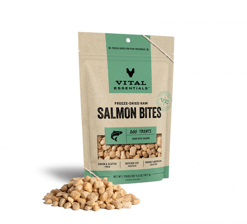 Vital Essentials Freeze Dried Raw Salmon Bites Dog Treats