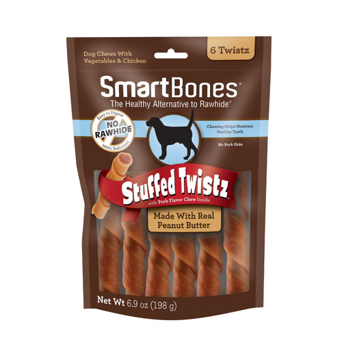 SmartBones Stuffed Twistz Peanut Butter Chew Dog Treats