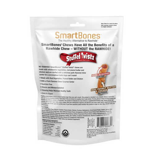 SmartBones Stuffed Twistz Peanut Butter Chew Dog Treats
