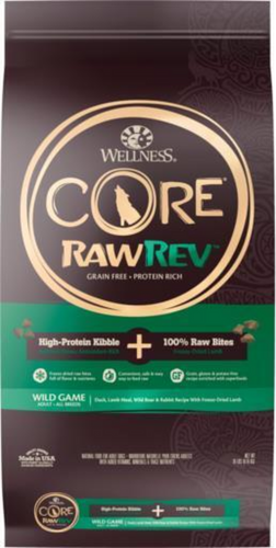Wellness CORE RawRev Natural Grain Free Wild Game Duck, Lamb, Wild Boar & Rabbit with Freeze Dried Lamb Dry Dog Food