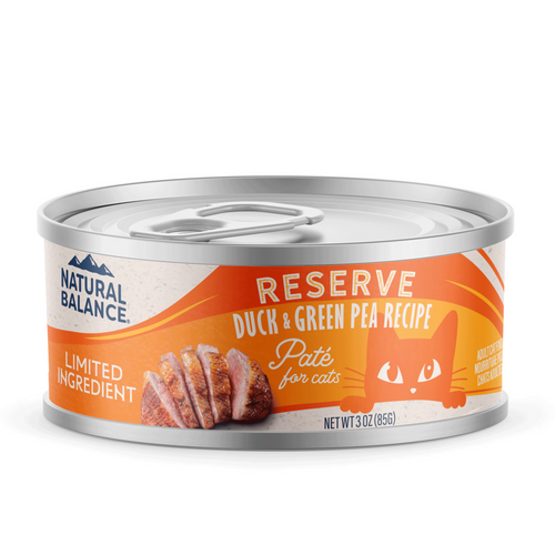 Natural Balance Limited Ingredient Reserve Wet Cat Food, Duck & Green Pea Pate Recipe
