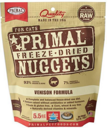 Primal Freeze Dried Nuggets Venison Formula Complete Diet for Cats