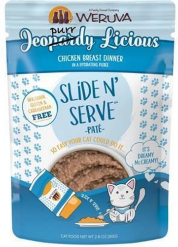 Weruva Slide N' Serve Grain Free Jeopurrdy Licious Chicken Dinner Wet Cat Food Pouch