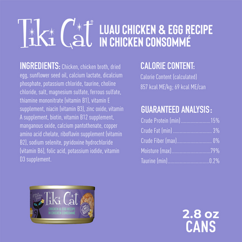 Tiki Cat Koolina Luau Grain Free Chicken With Egg In Chicken Consomme Canned Cat Food