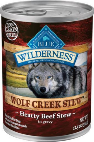 Blue Buffalo Wilderness Wolf Creek Stew Grain-Free Hearty Beef Stew Adult Canned Dog Food