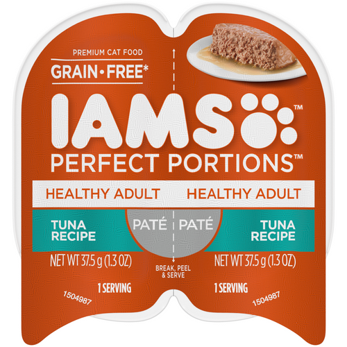 Iams Perfect Portions Healthy Adult Tuna Pate Wet Cat Food Tray