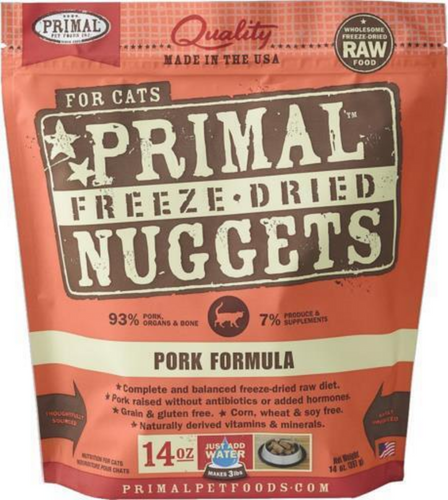 Primal Freeze-Dried Nuggets Grain Free Pork Formula Complete Diet Cat Food